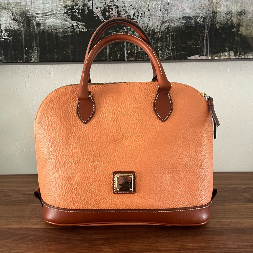 Dooney & Bourke Zip Zip Satchel - Hard to Find APRICOT color. Like new.